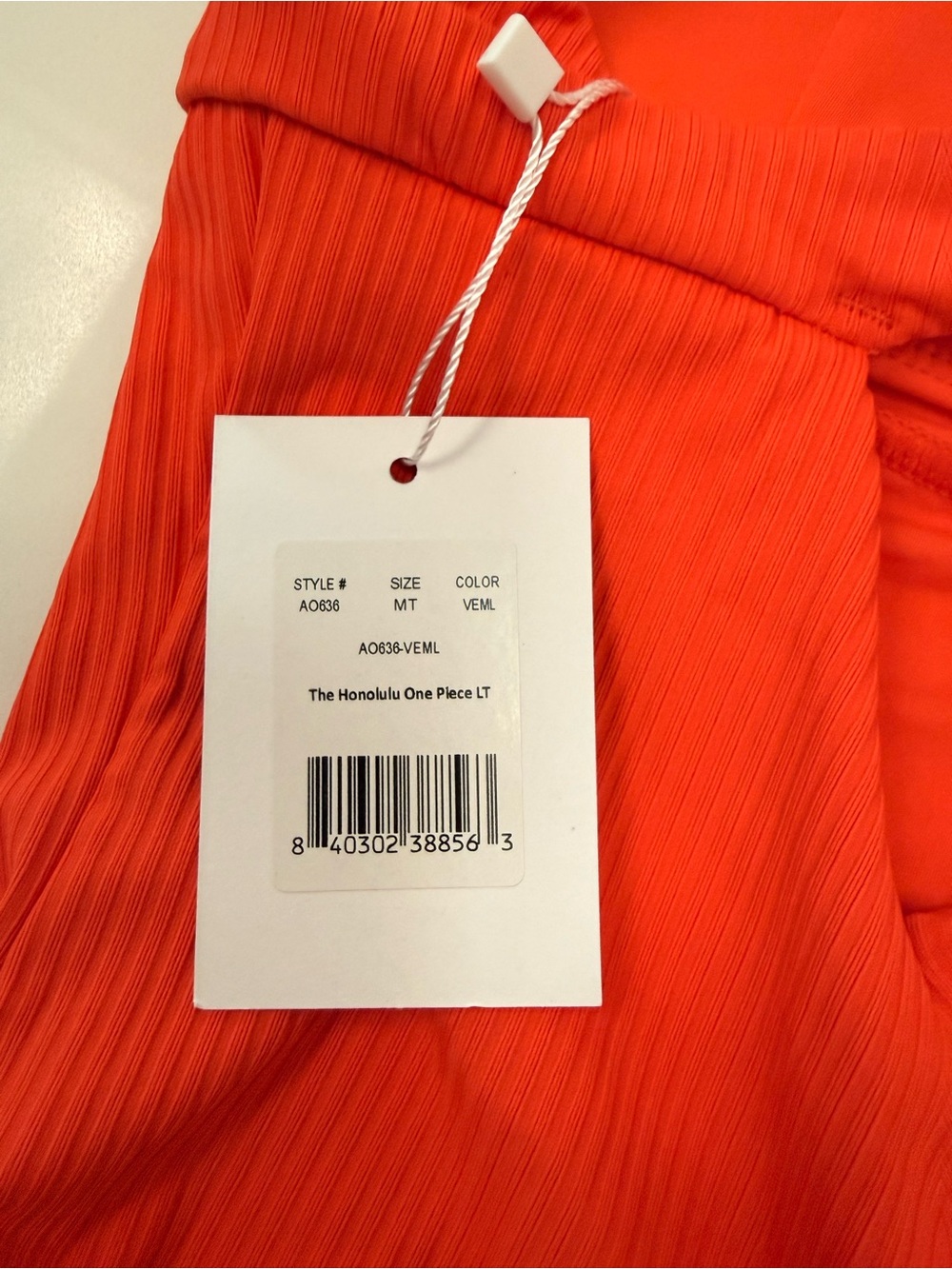 NWT Andie One-Piece Swimsuit in Bright Orange/Red- Medium Tall - Picture 3 of 11